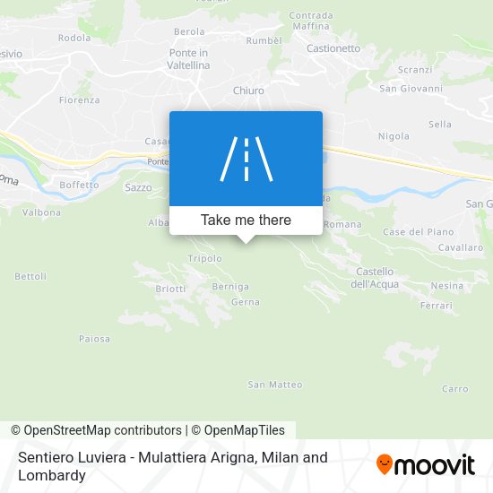 Sentiero Luviera - Mulattiera Arigna map