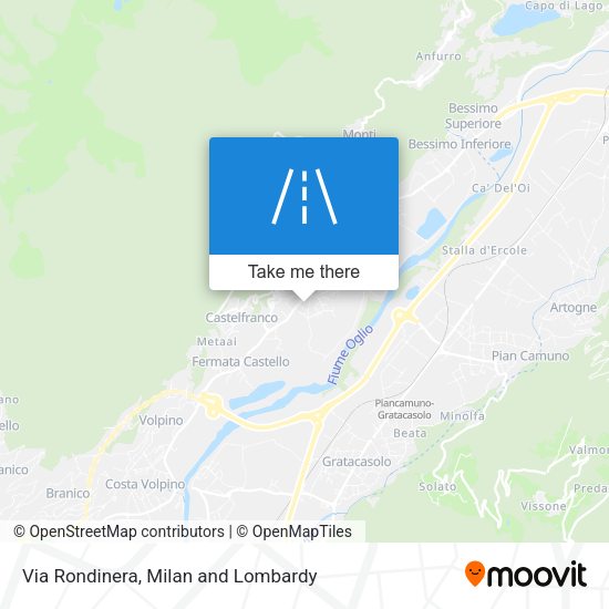 Via Rondinera map