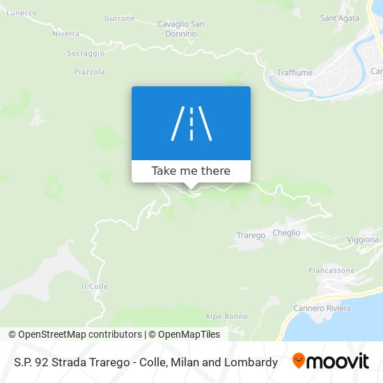 S.P. 92 Strada Trarego - Colle map