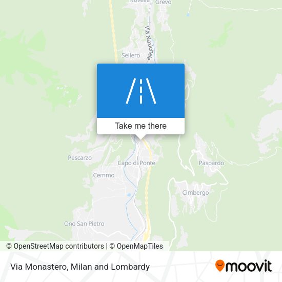 Via Monastero map