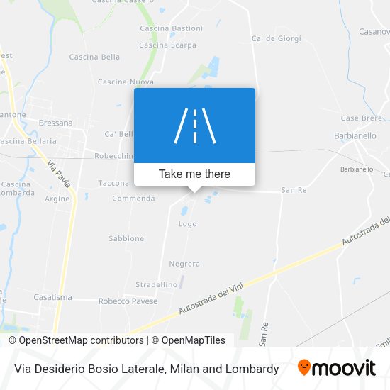 Via Desiderio Bosio Laterale map