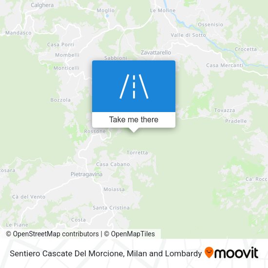 Sentiero Cascate Del Morcione map