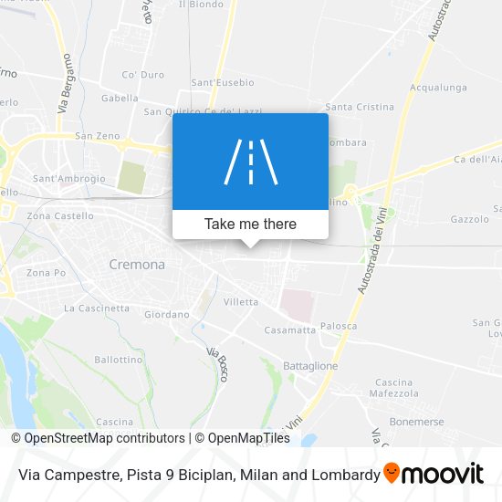Via Campestre, Pista 9 Biciplan map