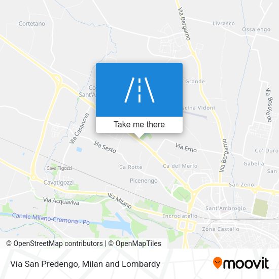 Via San Predengo map