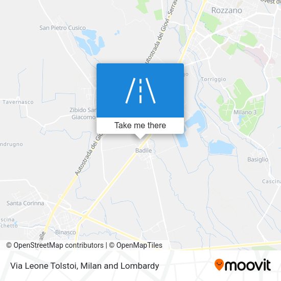 Via Leone Tolstoi map