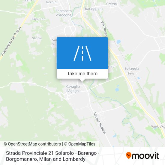 Strada Provinciale 21 Solarolo - Barengo - Borgomanero map