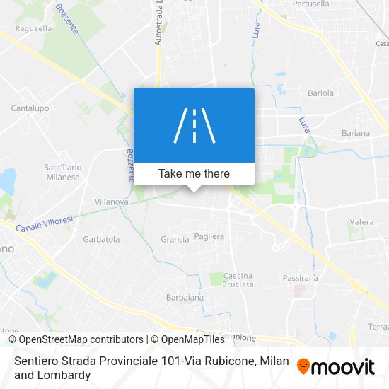 Sentiero Strada Provinciale 101-Via Rubicone map