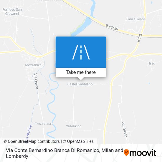 Via Conte Bernardino Branca Di Romanico map