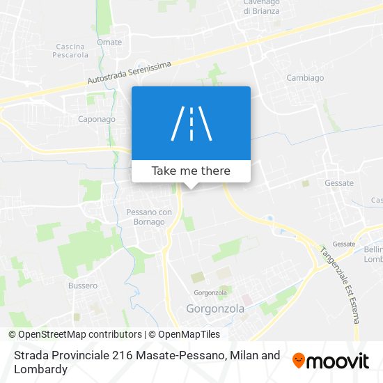 Strada Provinciale 216 Masate-Pessano map