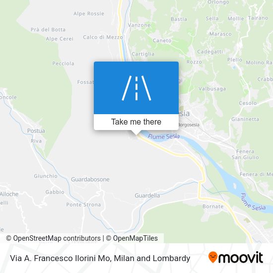 Via A. Francesco Ilorini Mo map