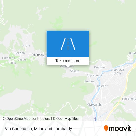 Via Caderusso map