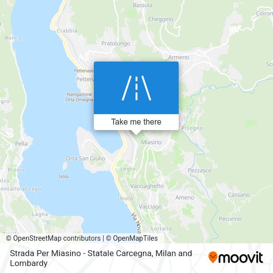 Strada Per Miasino - Statale Carcegna map