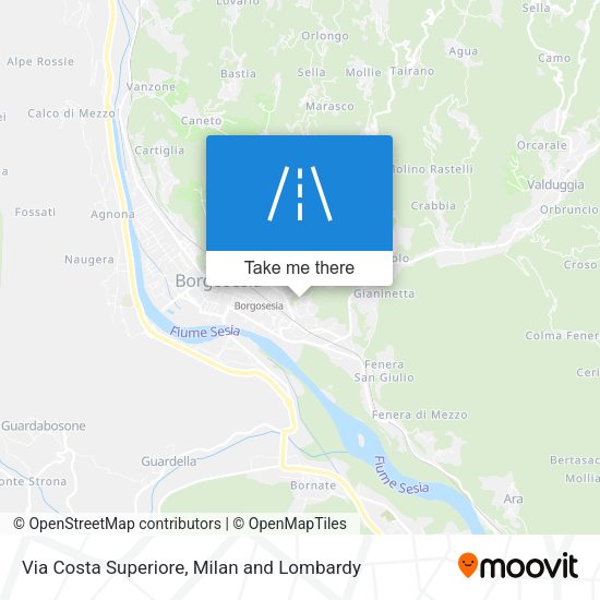 Via Costa Superiore map