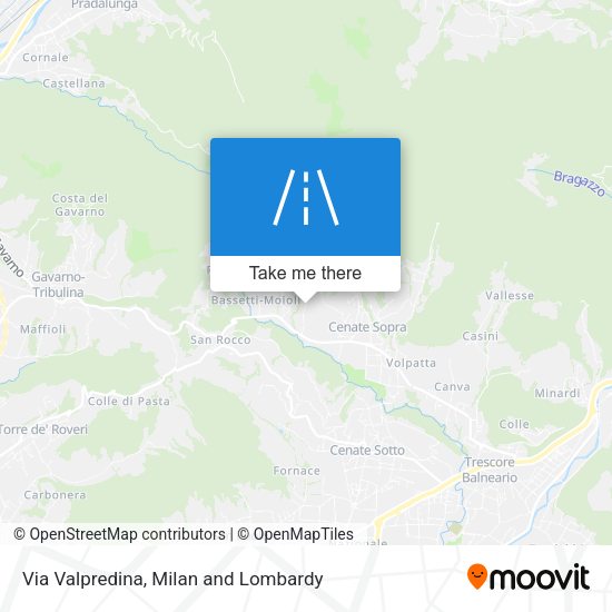 Via Valpredina map