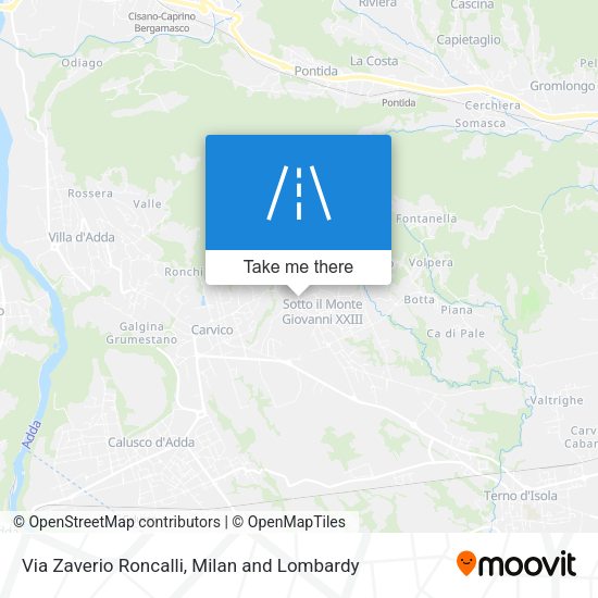 Via Zaverio Roncalli map