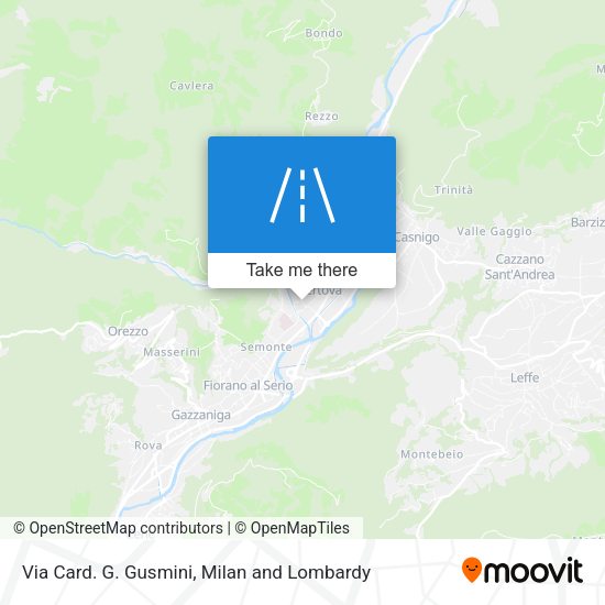 Via Card. G. Gusmini map