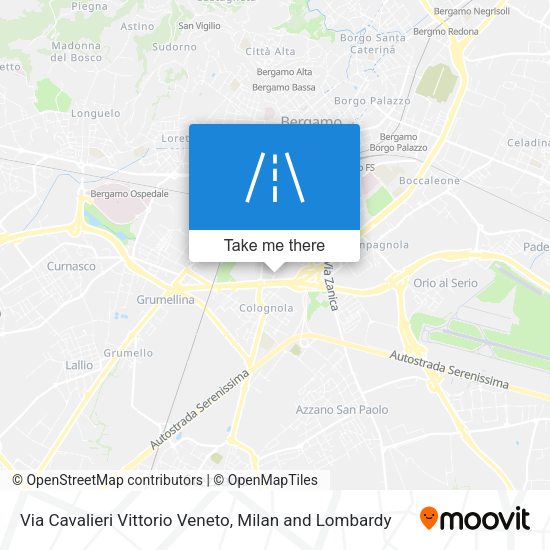 Via Cavalieri Vittorio Veneto map