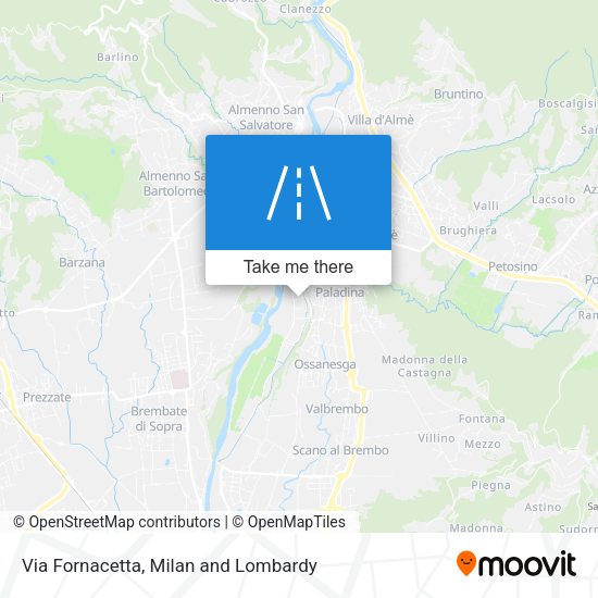 Via Fornacetta map