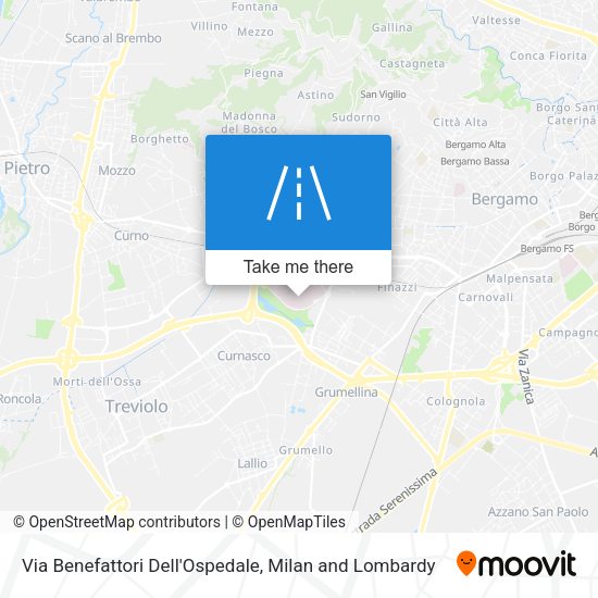 Via Benefattori Dell'Ospedale map