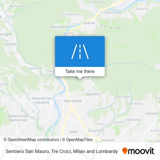 Sentiero San Mauro, Tre Croci map