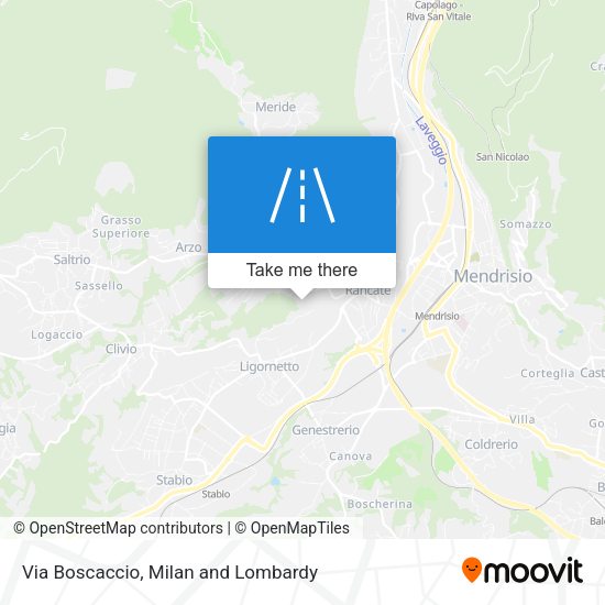 Via Boscaccio map