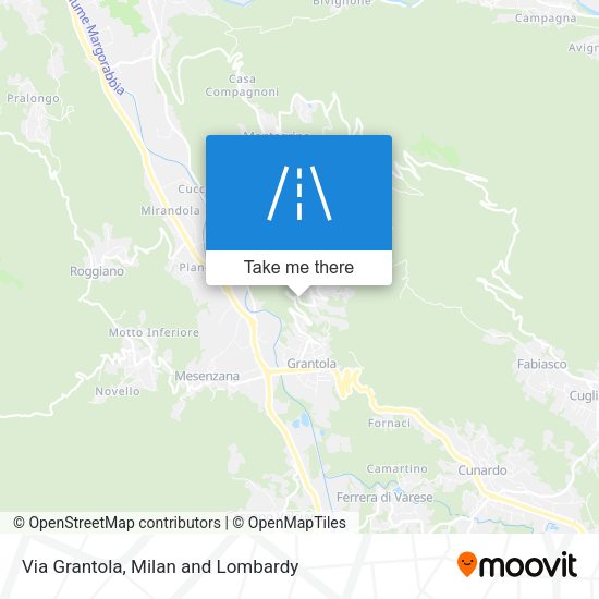 Via Grantola map
