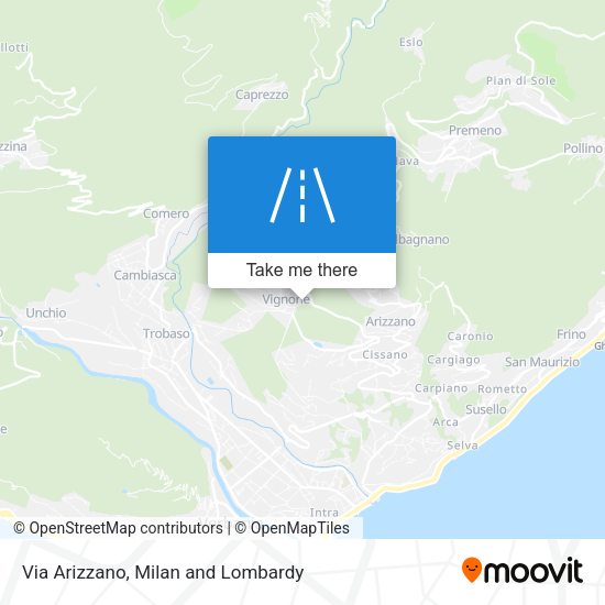 Via Arizzano map