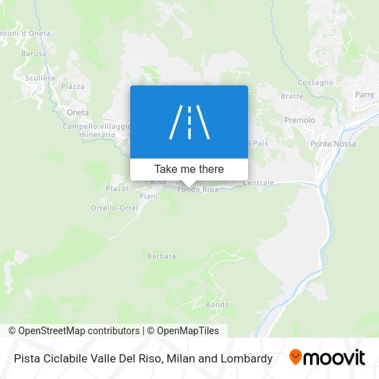 Pista Ciclabile Valle Del Riso map