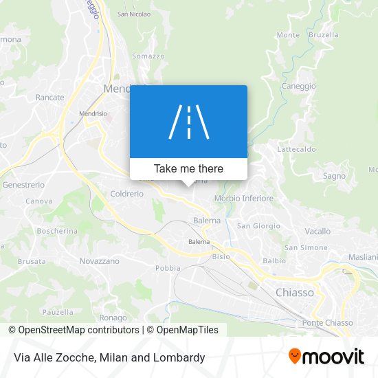 Via Alle Zocche map