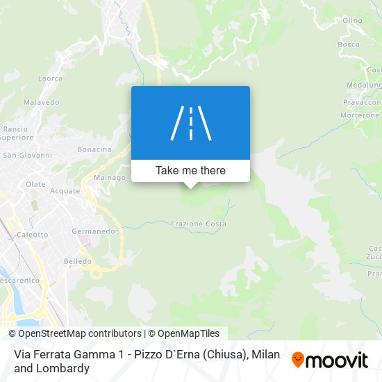 Via Ferrata Gamma 1 - Pizzo D`Erna (Chiusa) map