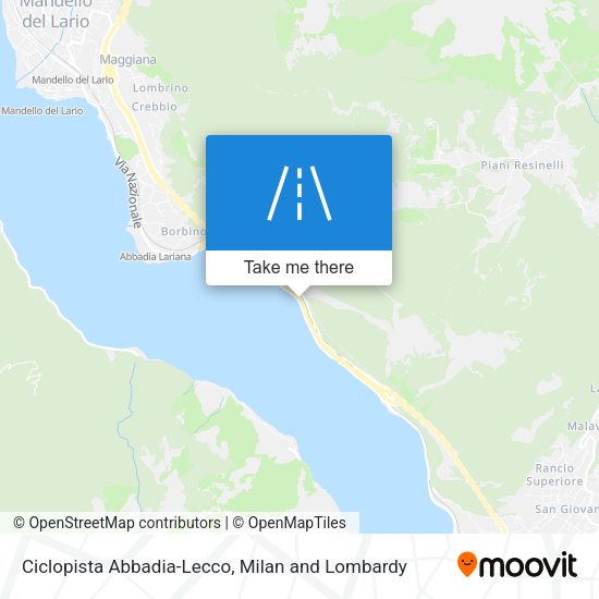 Ciclopista Abbadia-Lecco map
