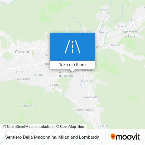 Sentiero Della Madonnina map