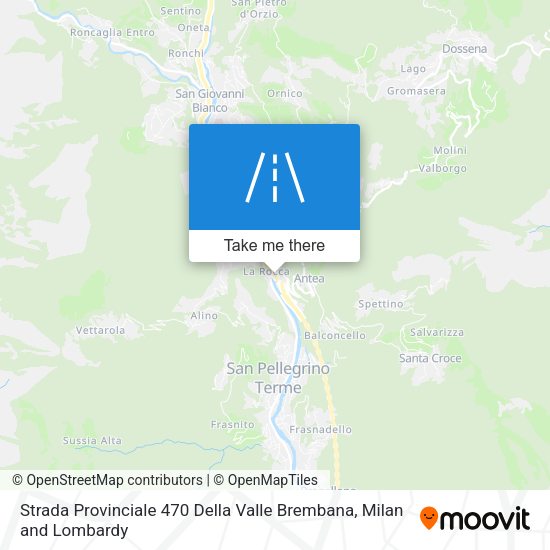 Strada Provinciale 470 Della Valle Brembana map