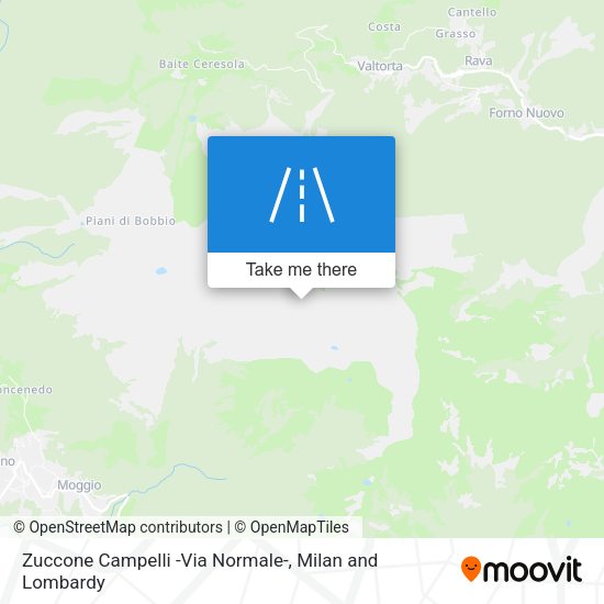 Zuccone Campelli -Via Normale- map