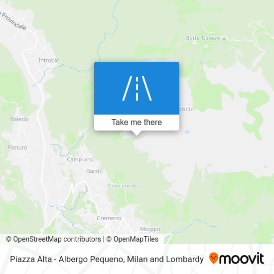 Piazza Alta - Albergo Pequeno map