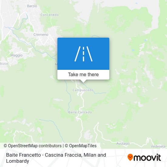 Baite Francetto - Cascina Fraccia map