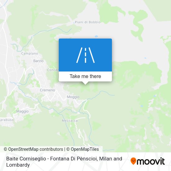Baite Corniseglio - Fontana Di Pènscioi map