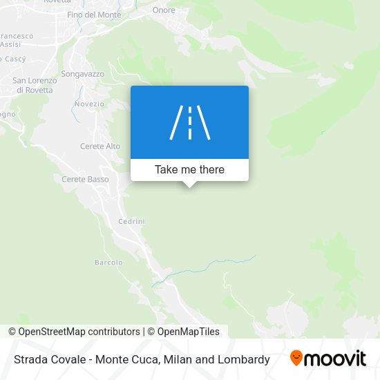 Strada Covale - Monte Cuca map