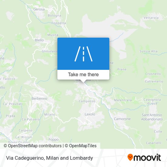 Via Cadeguerino map