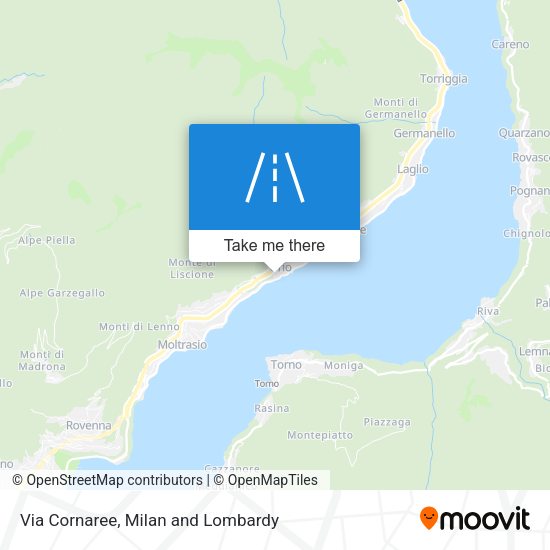 Via Cornaree map
