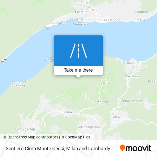 Sentiero Cima Monte Cecci map