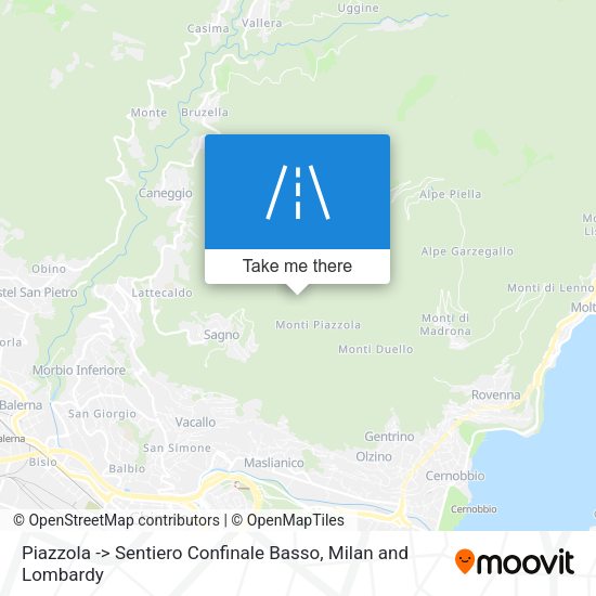 Piazzola -> Sentiero Confinale Basso map