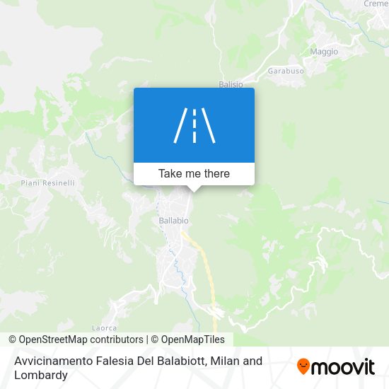 Avvicinamento Falesia Del Balabiott map