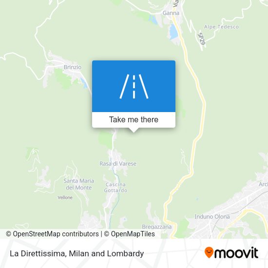 La Direttissima map