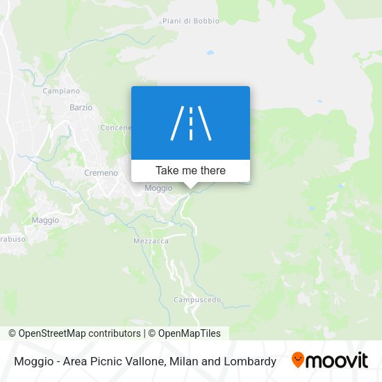 Moggio - Area Picnic Vallone map