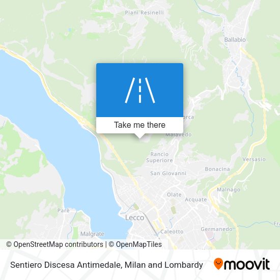 Sentiero Discesa Antimedale map