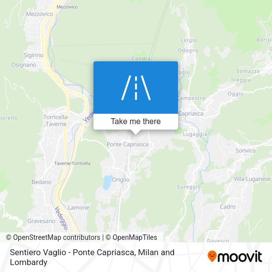 Sentiero Vaglio - Ponte Capriasca map
