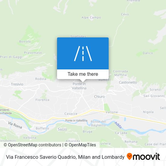Via Francesco Saverio Quadrio map