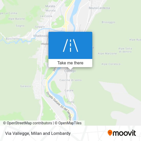 Via Vallegge map