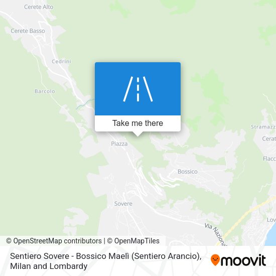 Sentiero Sovere - Bossico Maelì (Sentiero Arancio) map